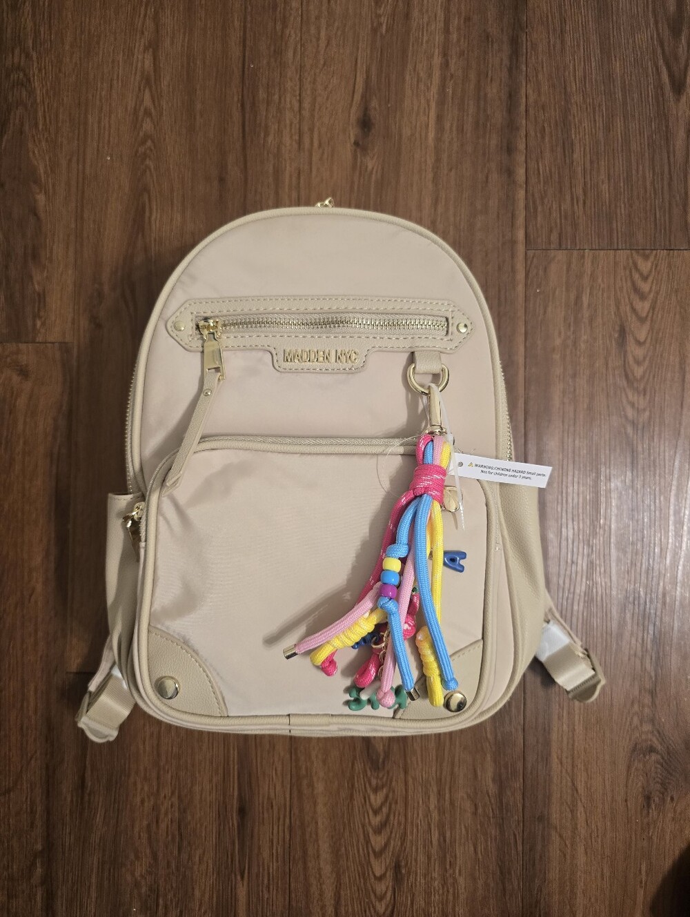 NWT! Madden NYC Beige Womens Dome Core Backpack Purse NEW - Picture 5 of 11